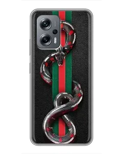 Чехол для Xiaomi POCO X4 GT с картинкой «Gucci — змея на полосе»