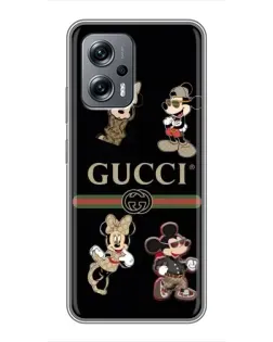 Чехол для Xiaomi POCO X4 GT с картинкой «Gucci — герои Disney и монограмма»