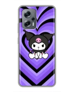 Чохол для Xiaomi POCO X4 GT з картинкою «Kuromi та фіолетові серця»