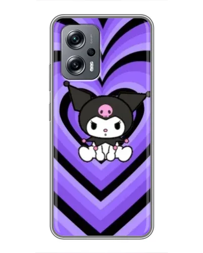 Чохол для Xiaomi POCO X4 GT з картинкою «Kuromi та фіолетові серця»