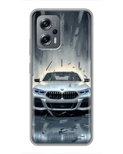 Чохол для Xiaomi POCO X4 GT з картинкою «BMW у світлі фар»