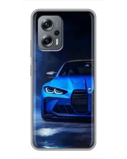 Чохол для Xiaomi POCO X4 GT з картинкою «Блакитна BMW M4»