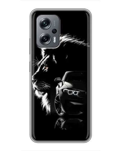 Чохол для Xiaomi POCO X4 GT з картинкою «BMW та лев»