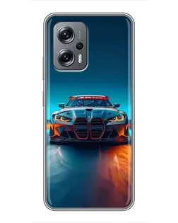 Чохол для Xiaomi POCO X4 GT з картинкою «BMW — вогні неону»