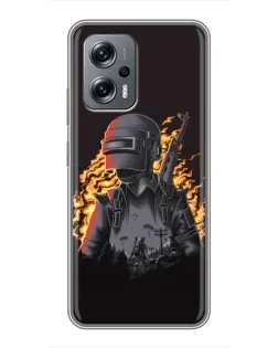 Чохол для Xiaomi POCO X4 GT з картинкою «PUBG — вогняний силует»