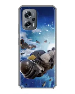 Чохол для Xiaomi POCO X4 GT з картинкою «Десант PUBG — стрибок»