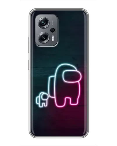 Чехол для Xiaomi POCO X4 GT с картинкой «Among Us неон-арт»