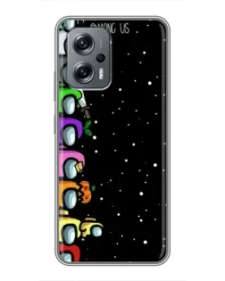 Чехол для Xiaomi POCO X4 GT с картинкой «Команда Among Us»