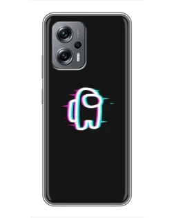 Чехол для Xiaomi POCO X4 GT с картинкой «Among Us неон»