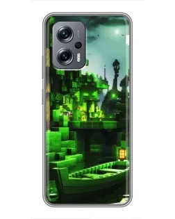 Чехол для Xiaomi POCO X4 GT с картинкой «Minecraft лесной пейзаж»