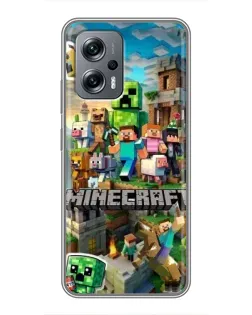 Чехол для Xiaomi POCO X4 GT с картинкой «Замок Minecraft»