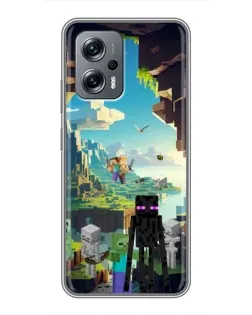 Чехол для Xiaomi POCO X4 GT с картинкой «Эндермен в лесу»