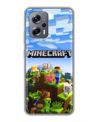 Чехол для Xiaomi POCO X4 GT с картинкой «Minecraft классический мир»