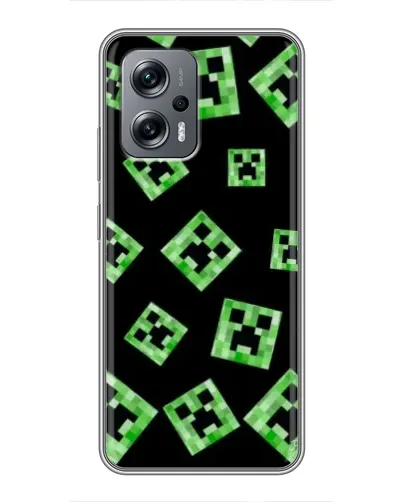 Чехол для Xiaomi POCO X4 GT с картинкой «Паттерн с криперами»