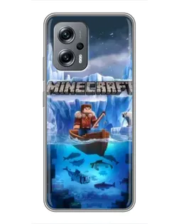 Чехол для Xiaomi POCO X4 GT с картинкой «Minecraft ледяной мир»
