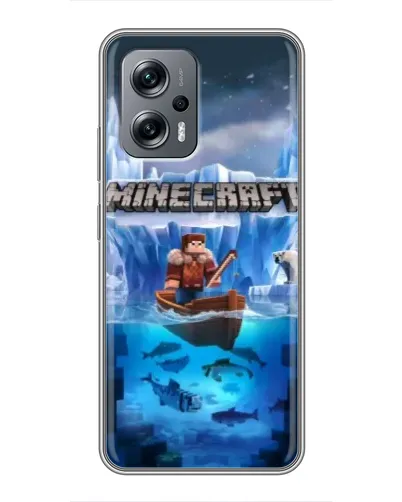 Чехол для Xiaomi POCO X4 GT с картинкой «Minecraft ледяной мир»