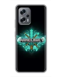 Чехол для Xiaomi POCO X4 GT с картинкой «Minecraft Diamond лого»