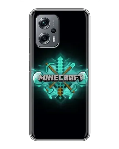 Чехол для Xiaomi POCO X4 GT с картинкой «Minecraft Diamond лого»