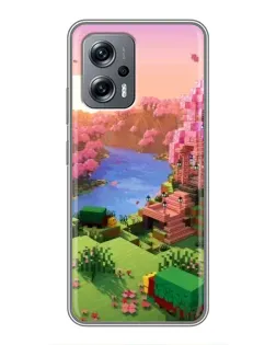 Чехол для Xiaomi POCO X4 GT с картинкой «Розовое дерево Minecraft»