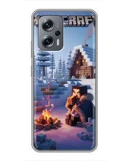 Чехол для Xiaomi POCO X4 GT с картинкой «Зимний Minecraft»