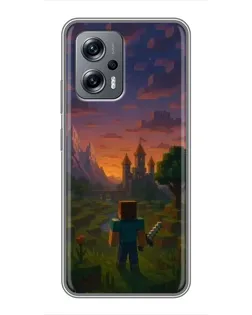 Чехол для Xiaomi POCO X4 GT с картинкой «Стив у башни»