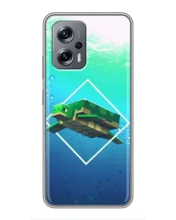 Чехол для Xiaomi POCO X4 GT с картинкой «Черепаха Minecraft»