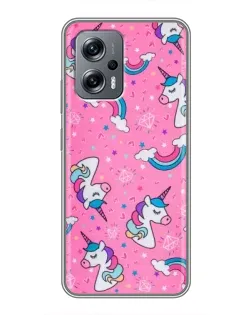 Чехол для Xiaomi POCO X4 GT с картинкой «Unicorn паттерн розовый»