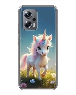 Чехол для Xiaomi POCO X4 GT с картинкой «Единорог на поляне»