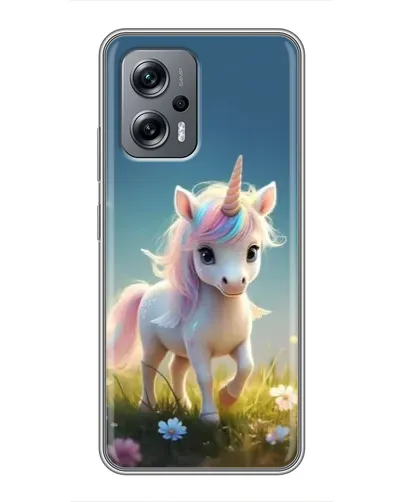 Чехол для Xiaomi POCO X4 GT с картинкой «Единорог на поляне»