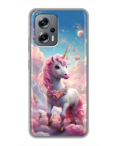 Чехол для Xiaomi POCO X4 GT с картинкой «Единорог среди облаков»