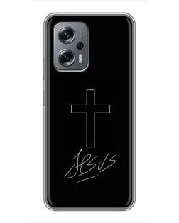 Чохол для Xiaomi POCO X4 GT з картинкою «Графічний хрест Jesus»