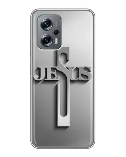 Чохол для Xiaomi POCO X4 GT з картинкою «Металевий хрест Jesus»