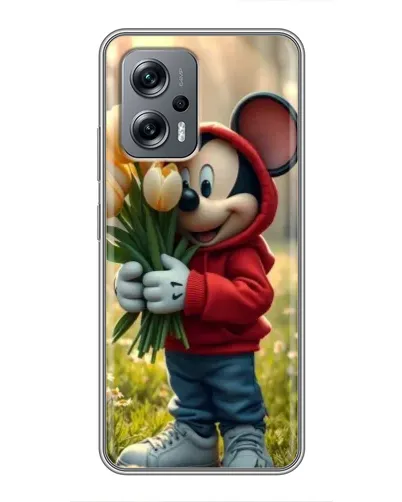 Чехол для Xiaomi POCO X4 GT с картинкой «Микки с тюльпанами» Чехол для Xiaomi POCO X4 GT с картинкой «Микки с тюльпанами»