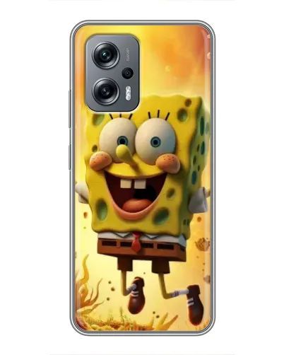 Чехол для Xiaomi POCO X4 GT с картинкой «Губка Боб прыгает»