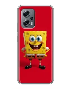 Чехол для Xiaomi POCO X4 GT с картинкой «Спанч Боб на красном»