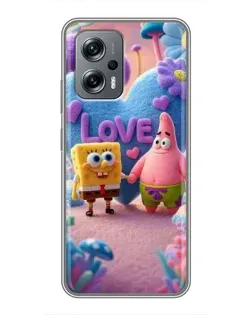 Чехол для Xiaomi POCO X4 GT с картинкой «Губка Боб Патрик»