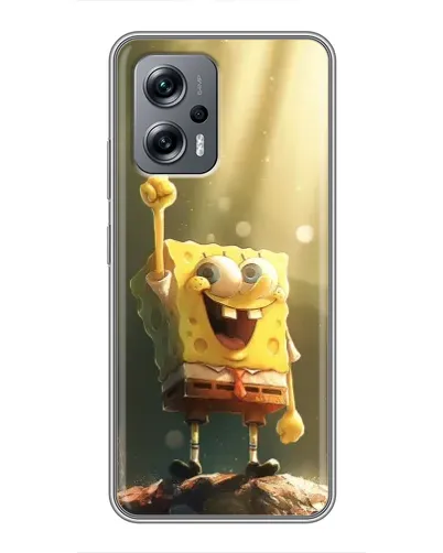 Чехол для Xiaomi POCO X4 GT с картинкой «Сияющий Спанч Боб»