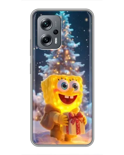 Чехол для Xiaomi POCO X4 GT с картинкой «Рождественский Спанч Боб»