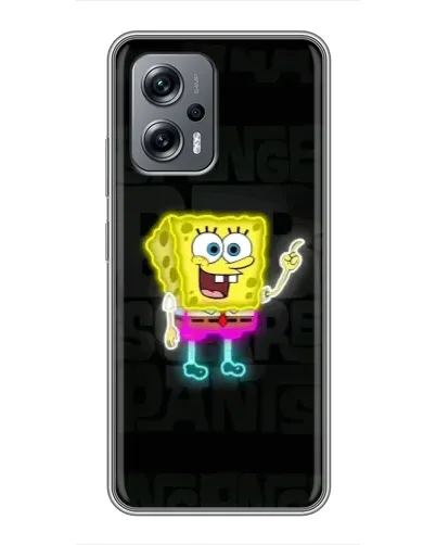Чехол для Xiaomi POCO X4 GT с картинкой «Неоновый Губка Боб»