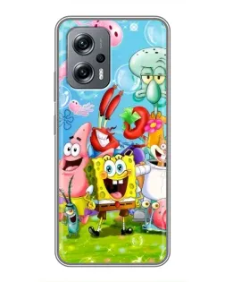 Чехол для Xiaomi POCO X4 GT с картинкой «Губка Боб и друзья»