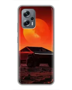 Чехол для Xiaomi POCO X4 GT с картинкой «Cybertruck на Марсе»