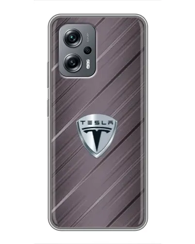 Чехол для Xiaomi POCO X4 GT с картинкой «Металлическая текстура Tesla»