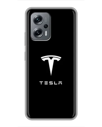 Чехол для Xiaomi POCO X4 GT с картинкой «Tesla White Logo»