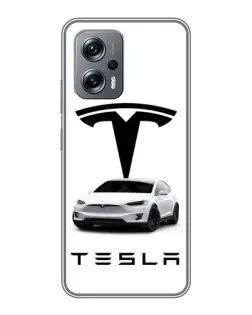 Чехол для Xiaomi POCO X4 GT с картинкой «Tesla White Style»