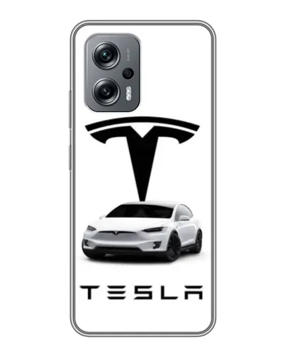 Чехол для Xiaomi POCO X4 GT с картинкой «Tesla White Style»