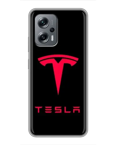 Чехол для Xiaomi POCO X4 GT с картинкой «Tesla Red Logo»