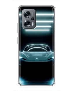 Чехол для Xiaomi POCO X4 GT с картинкой «Tesla в неоне»