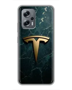 Чехол для Xiaomi POCO X4 GT с картинкой «Мраморная Tesla Gold»
