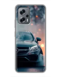 Чехол для Xiaomi POCO X4 GT с картинкой «Mercedes — ночной город»