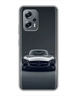 Чехол для Xiaomi POCO X4 GT с картинкой «Mercedes на черном»